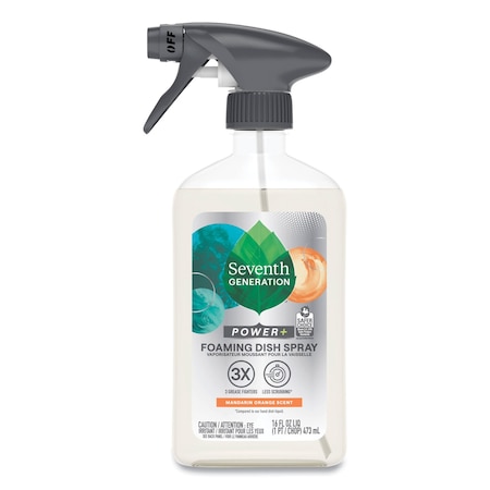 Seventh Generation Foaming Dish Spray, Mandarin Orange Scent, 16 oz Bottle, 6PK 10732913451699